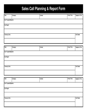 sales call sheets